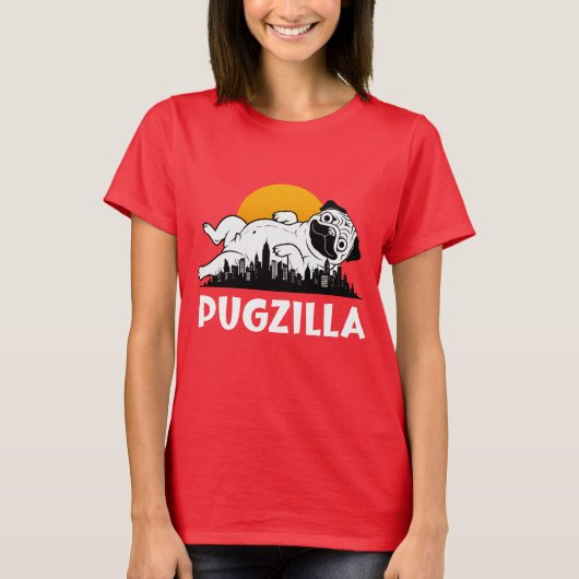 Grappige Pug Hond T-shirt (Voorkant)