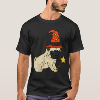 Grappige Pug Hond Tovenaar Halloween T-shirt