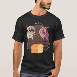 Grappige Pug Hond Varken Brood, Pug Loaf vergelijk T-shirt