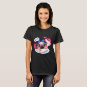 Grappige Pug Hond Zwemt Nee T-shirt (Voorkant volledig)