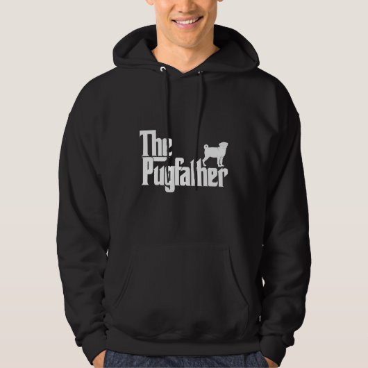 Grappige Pug Hoodie De Pugfather Pug Vader Papa Gi (Voorkant)