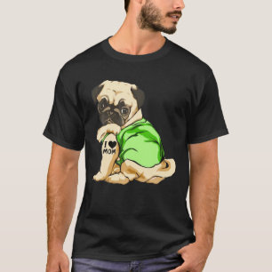 Grappige Pug Ik Hou Van Moeder Getatoeëerde Hond M T-shirt