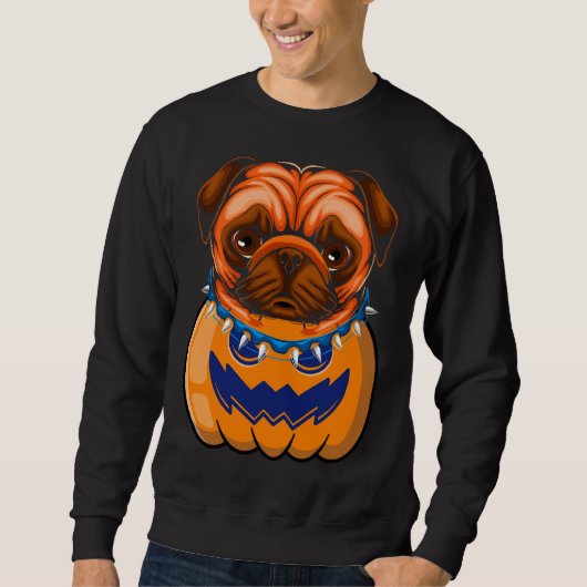 Grappige Pug in Pompoen Halloween Classic T-shirt (Voorkant)