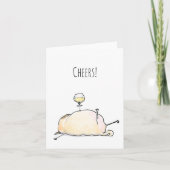 Grappige pug kaart met proost (Voorkant)