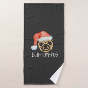 Grappige Pug Kerstmis Hond Moeder Vader Pyjama Ext Badhanddoek
