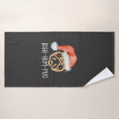 Grappige Pug Kerstmis Hond Moeder Vader Pyjama Ext Badhanddoek (Badhanddoek)