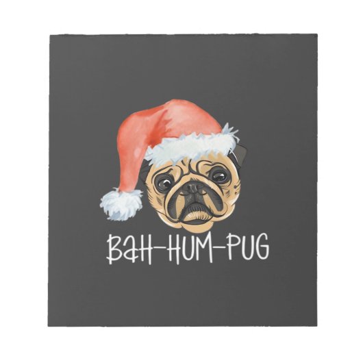 Grappige Pug Kerstmis Hond Moeder Vader Pyjama Ext Notitieblok (Voorkant)