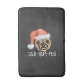 Grappige Pug Kerstmis Hond Moeder Vader Pyjama Maa Badmat (Voorkant Verticaal)