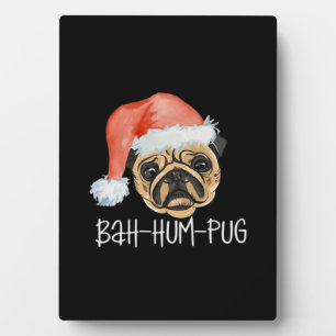 Grappige Pug Kerstmis Hond Moeder Vader Pyjama Maa Fotoplaat