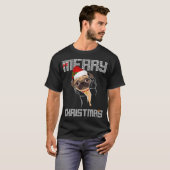 Grappige Pug met Kerstmuts T-shirt (Voorkant volledig)