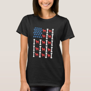 Grappige Pug Paws vlag Amerikaanse hond T-shirt