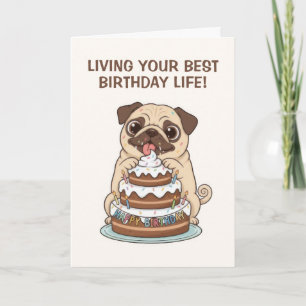 Grappige Pug Puppie Hond Verjaardag Kaart