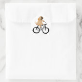 Grappige Pug Puppy Hond Rijden Fiets Ronde Sticker (Tas)