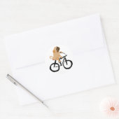 Grappige Pug Puppy Hond Rijden Fiets Ronde Sticker (Envelop)