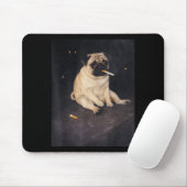 Grappige Pug Rokt Meme Sigaret Hond Meme Straat Muismat (Met muis)
