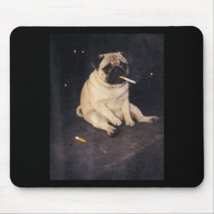 Grappige Pug Rokt Meme Sigaret Hond Meme Straat Muismat