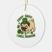 Grappige Pug-schatjacht St. Patrick's Day Keramisch Ornament (Links)