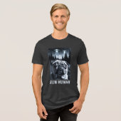 Grappige Pug Selfie UFO Alien Encounter Dog Gift Tri-Blend Shirt (Voorkant volledig)