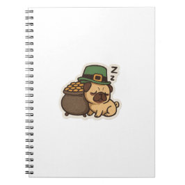 Grappige Pug St.Patrick's Dag Notitieboek