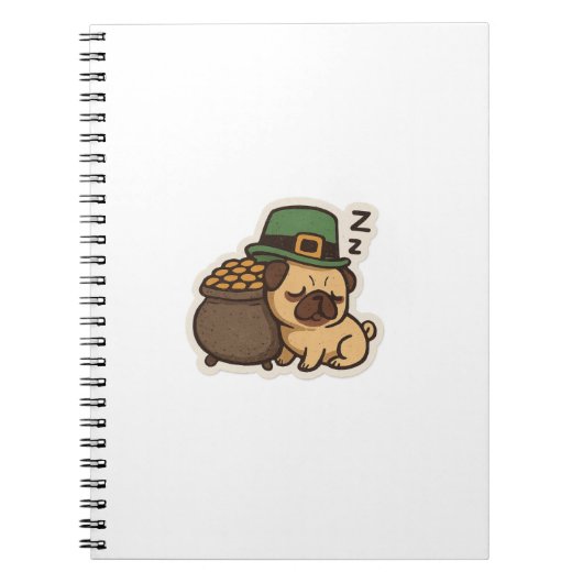 Grappige Pug St.Patrick's Dag Notitieboek (Voorkant)