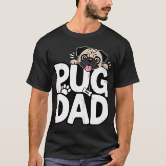 Grappige Pug Vader Vaderdag Hondenliefhebbers T-shirt