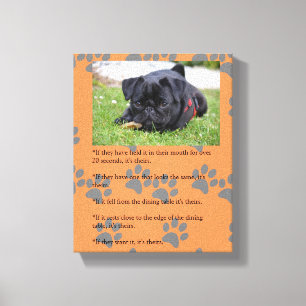 Grappige PUG-wetten van bezit zwarte Pug Puppy Canvas Afdruk