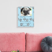 Grappige PUG-wetten van eigendom witte Pug Canvas Afdruk (Insitu (Woonkamer))