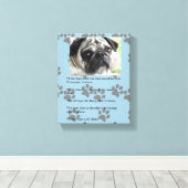 Grappige PUG-wetten van eigendom witte Pug Canvas Afdruk (Insitu (Houten vloer))