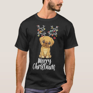 Grappige Puggle Hondenliefhebbers Rendier Antlers T-shirt