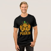 Grappige Pugkin Pug Lover Tri-Blend Shirt (Voorkant volledig)