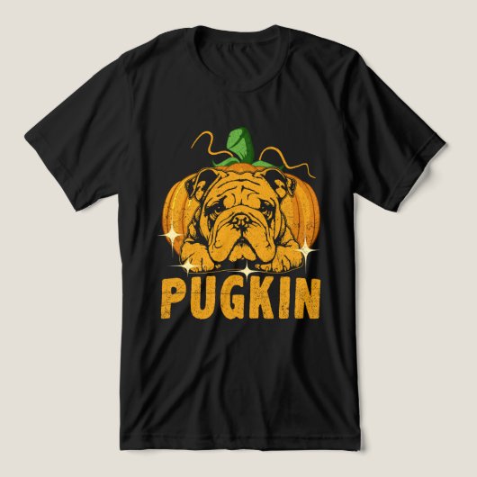 Grappige Pugkin Pug Lover Tri-Blend Shirt (Design voorkant)