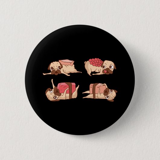 Grappige Pugs Foodie Design Ronde Button 5,7 Cm (Voorkant)