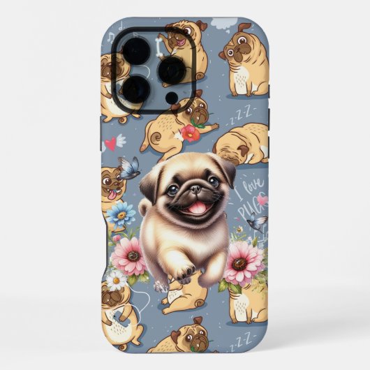 Grappige Pugs  iPhone Hoesje (Achterkant)