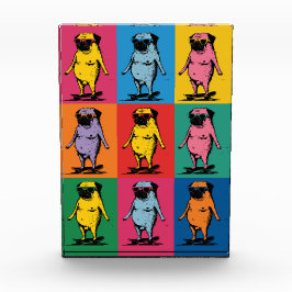 Grappige Pugs op Skateboards Pop Art Raster Fotoblokken