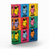 Grappige Pugs op Skateboards Pop Art Raster Fotoblokken (Links)