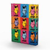 Grappige Pugs op Skateboards Pop Art Raster Fotoblokken (Rechts)