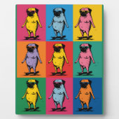 Grappige Pugs op Skateboards Pop Art Raster Fotoplaat (Voorkant)