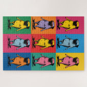 Grappige Pugs op Skateboards Pop Art Raster Legpuzzel (Horizontaal)