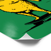 Grappige Pugs op Skateboards Pop Art Raster Perfect Poster (Hoek)
