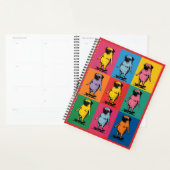 Grappige Pugs op Skateboards Pop Art Raster Planner (Display)