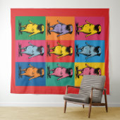 Grappige Pugs op Skateboards Pop Art Raster Wandkleed (In Situ (horizontaal))