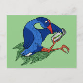 Grappige Pukeko met mobiele telefoon Briefkaart (Voorkant)