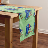 Grappige Pukeko met mobiele telefoon Korte Tafelloper (Voorbeeld)