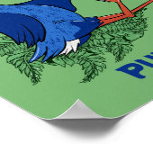 Grappige Pukeko met mobiele telefoon Poster (Hoek)