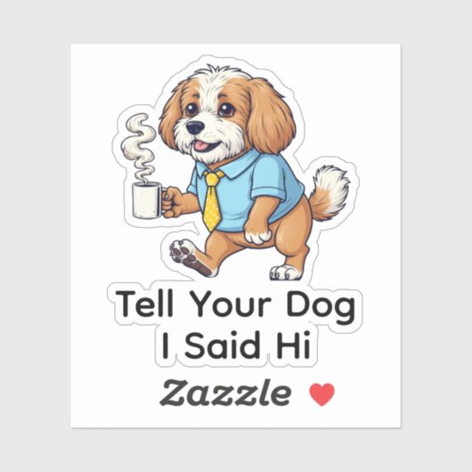 Grappige Puli-hond Zakelijke Pak Koffie  Sticker (Vel)
