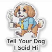 Grappige Puli-hond Zakelijke Pak Koffie  Sticker (Voorkant)