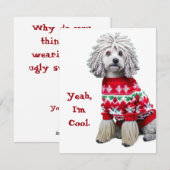 Grappige Puli in lelijke trui Kerst Kaart (Voorkant / Achterkant)