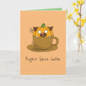 Grappige Pumpkin Spice Latte Pug Dog Coffee Kaart (Gele Bloem)