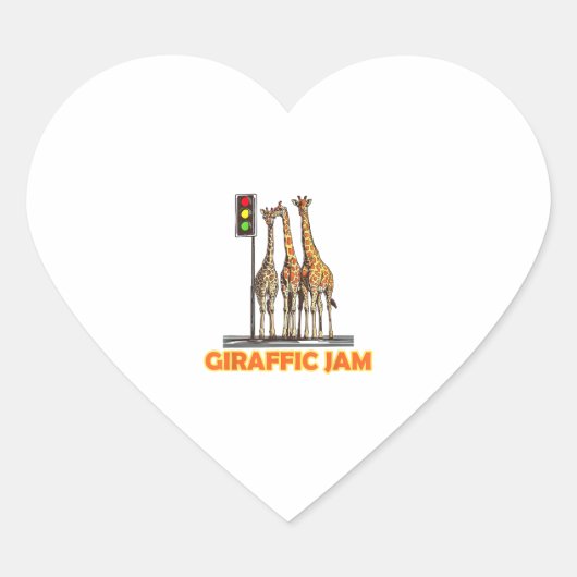 Grappige Pun Giraffe Jam Hart Sticker (Voorkant)