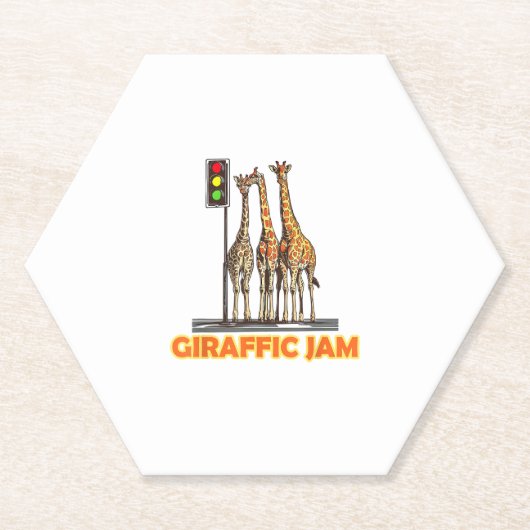 Grappige Pun Giraffe Jam Kartonnen Onderzetters (Voorkant)